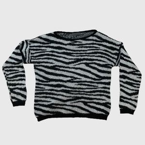 Elsamanda Wool & Mohair Blend Funky Zebra Print Made in Italy Sweater